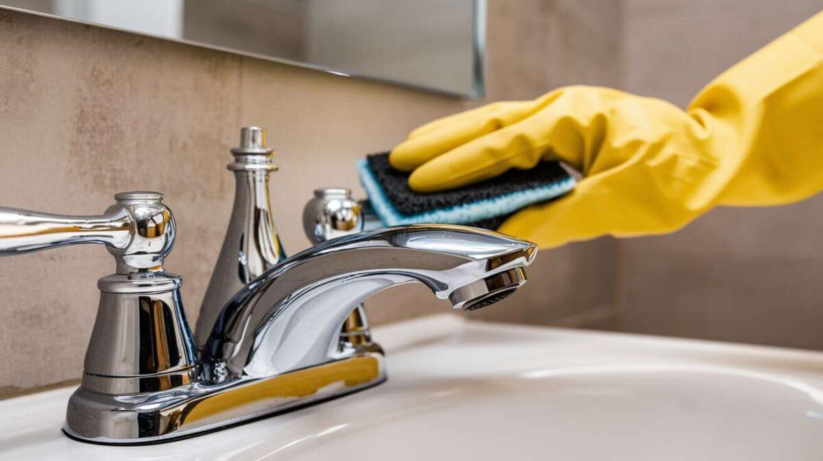 Comment enlever les taches d'acide sur un robinet chromé ?