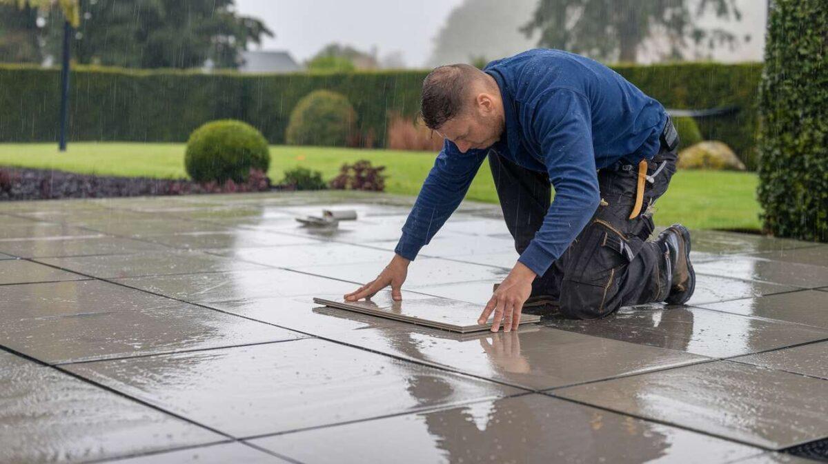 Peut-on poser du carrelage sous la pluie ?
