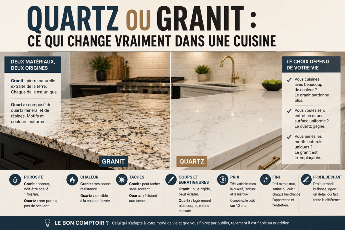 quartz ou granit